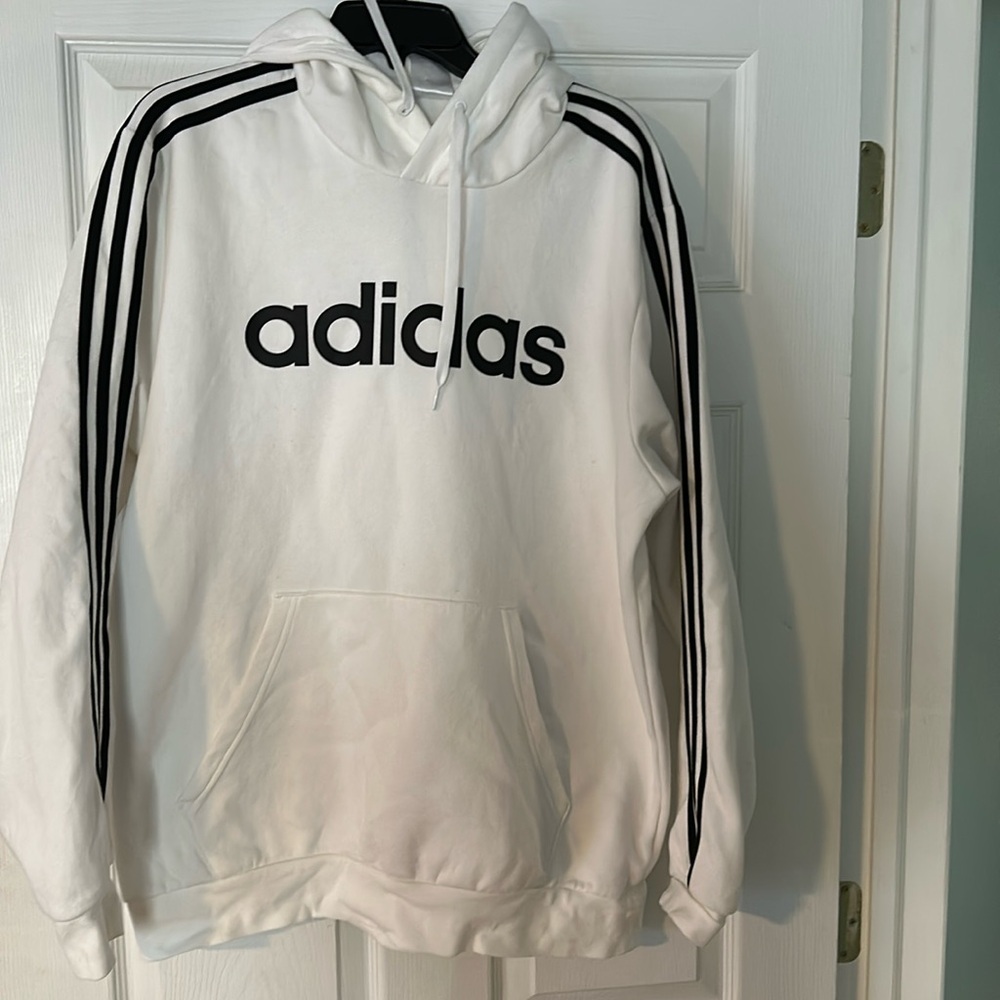 Adidas white and black hoodies sweatshirt size XL